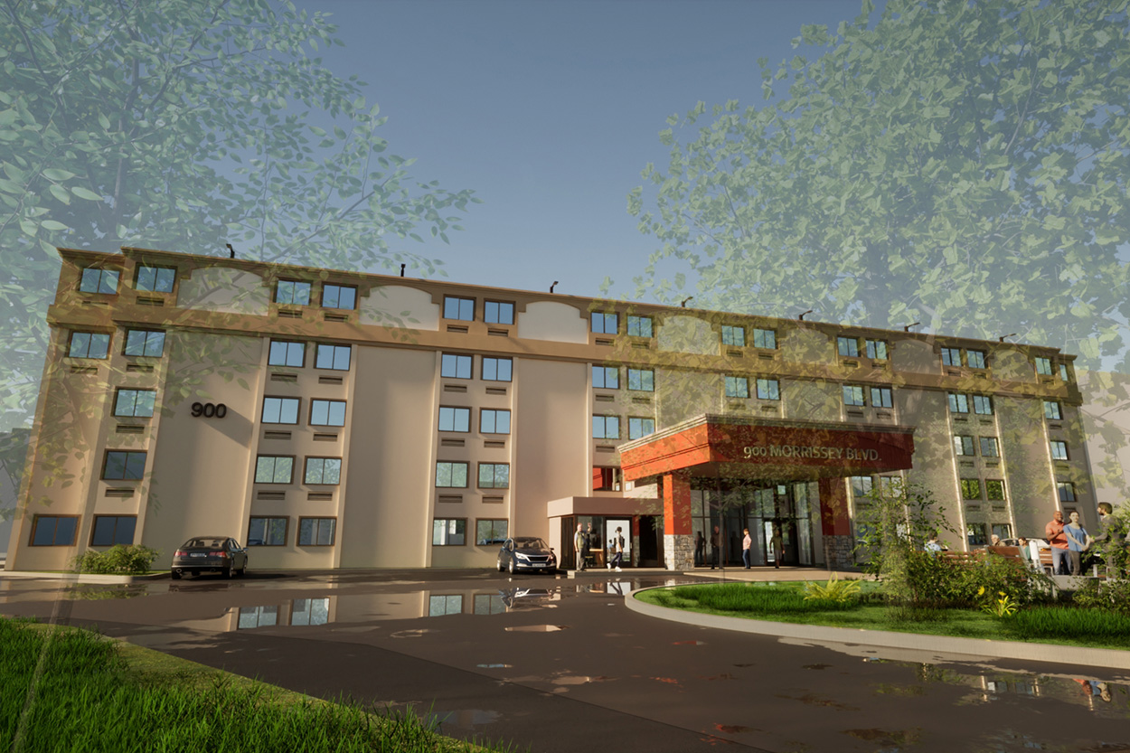 A rendering of 900 Morrissey Boulevard in Boston. Credit BWA Architecture.