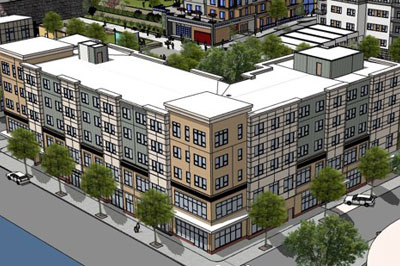 A rendering of Bartlett Station in Boston (Roxbury)