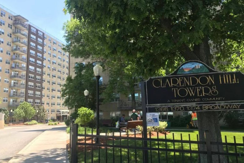 A photo of Clarendon Hill Towers Apartments in Somerville, Mass.