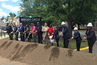 A photo from the June 23, 2021 groundbreaking at Bergen Circle Apartments in Springfield, Mass.